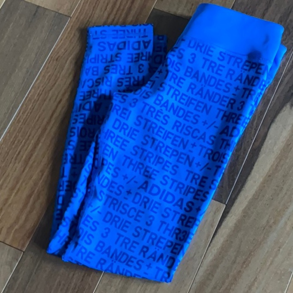 Adidas Blue Leggings with Textured Design